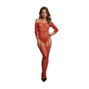 Roter eleganter schulterfreier Bodystocking mit feinem Goldglitzer von Le Désir by Shots