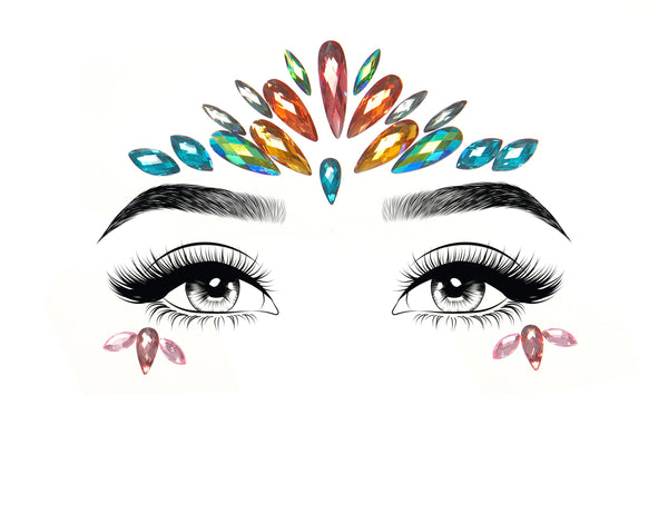Gesichts Juwelen Sticker mehrfarbig | Leg Avenue
