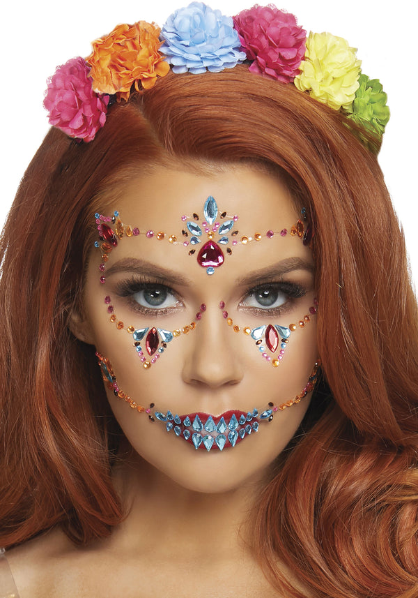 Kostumzubehör - Dia De Los Muertos Juwelen Sticker | Leg Avenue