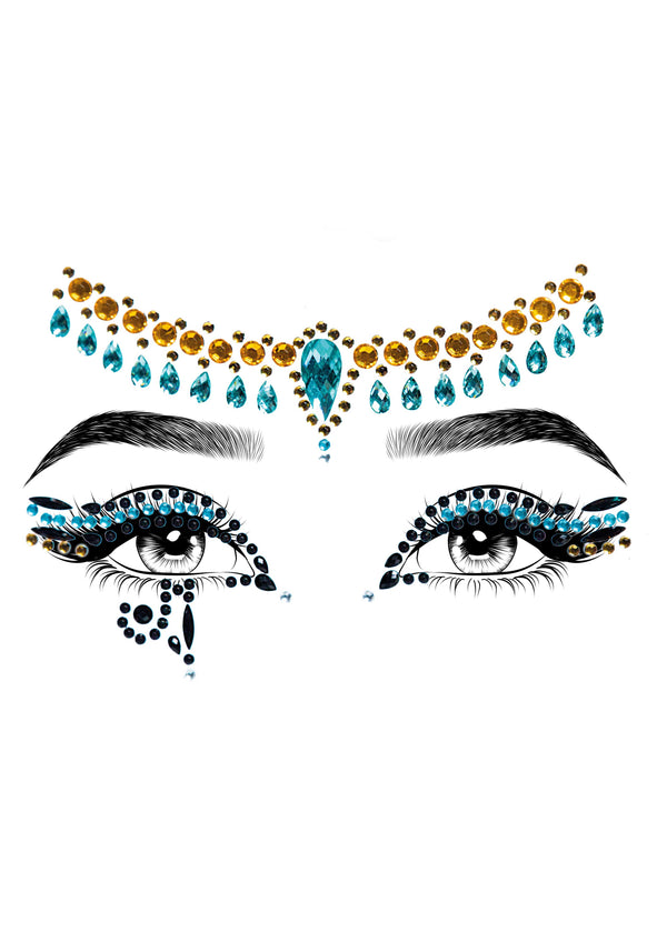 Kostümzubehör - Cleopatra Gesichtsjuwelen Sticker mehrfarbig | Leg Avenue