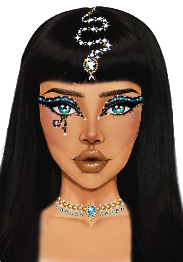 Kostümzubehör - Cleopatra Gesichtsjuwelen Sticker mehrfarbig | Leg Avenue