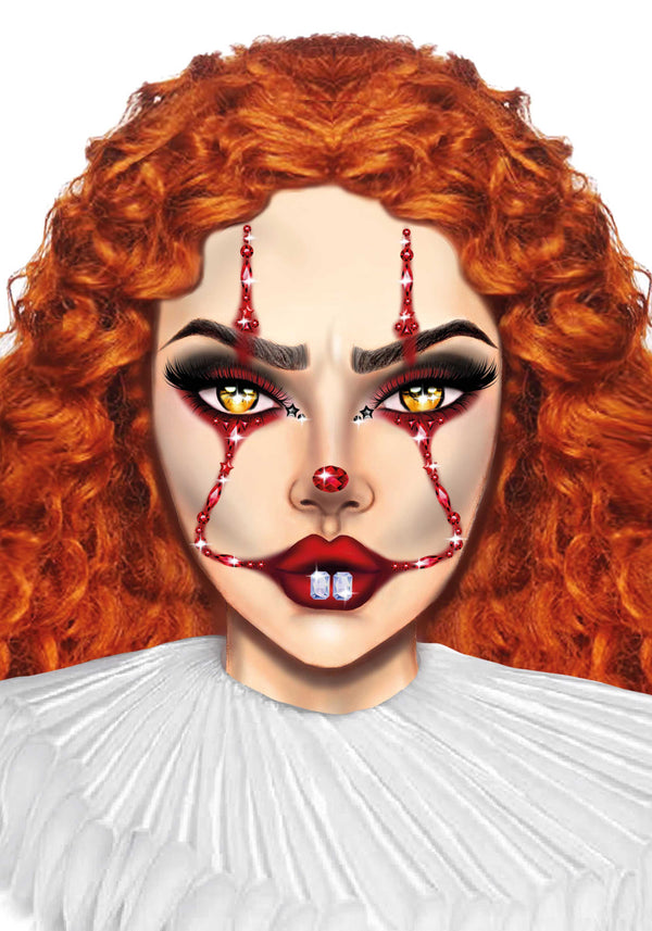 Kostümzubehör - Clown Gesichtsjuwelen Sticker mehrfarbig | Leg Avenue