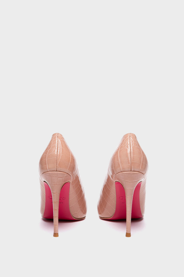 TAYA 100 Pumps in Nude Kroko von Giaro – Ansicht 8