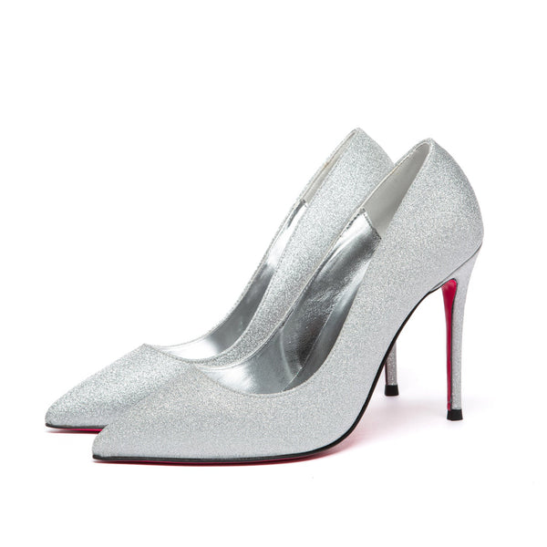TAYA 100 Pumps in Silber Glitzer von Giaro – Ansicht 2