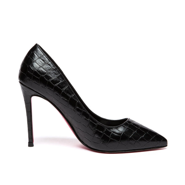 TAYA 100 Pumps in Schwarz Kroko von Giaro