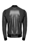 Perforierte Wetlook Jacke mit geometrischem Strukturmuster | Noir Handmade Men