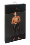 Perforierte Wetlook Herren-Hose mit Elasthan-Anteil und Polymerbeschichtung | Noir Handmade Men