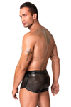Perforierte Kunstleder-Shorts mit elegantem Strukturdesign | Noir Handmade Men