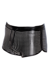 Perforierte Kunstleder-Shorts mit elegantem Strukturdesign | Noir Handmade Men