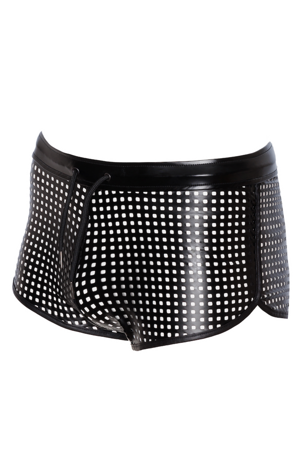 Perforierte Kunstleder-Shorts mit elegantem Strukturdesign | Noir Handmade Men