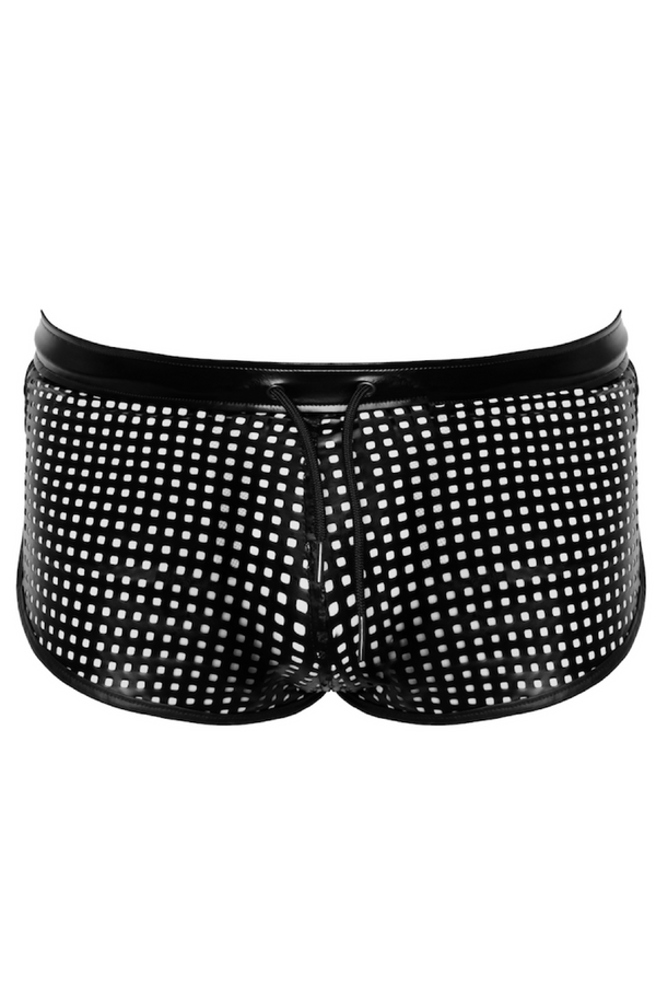 Perforierte Kunstleder-Shorts mit elegantem Strukturdesign | Noir Handmade Men