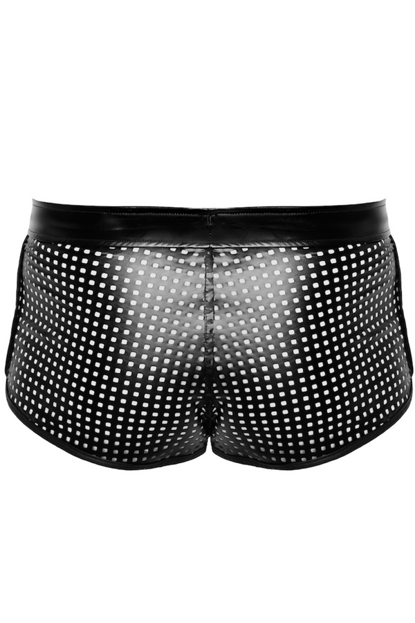 Perforierte Kunstleder-Shorts mit elegantem Strukturdesign | Noir Handmade Men