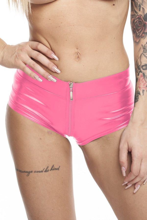 Wetlook-Shorts mit praktischem 2-Wege-Reißverschluss | 7Heaven