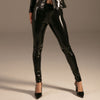 Datex 3-Wege-Zip Leggings Schwarz von KYNX: Vorderansicht mit eng anliegender Beinform am Model