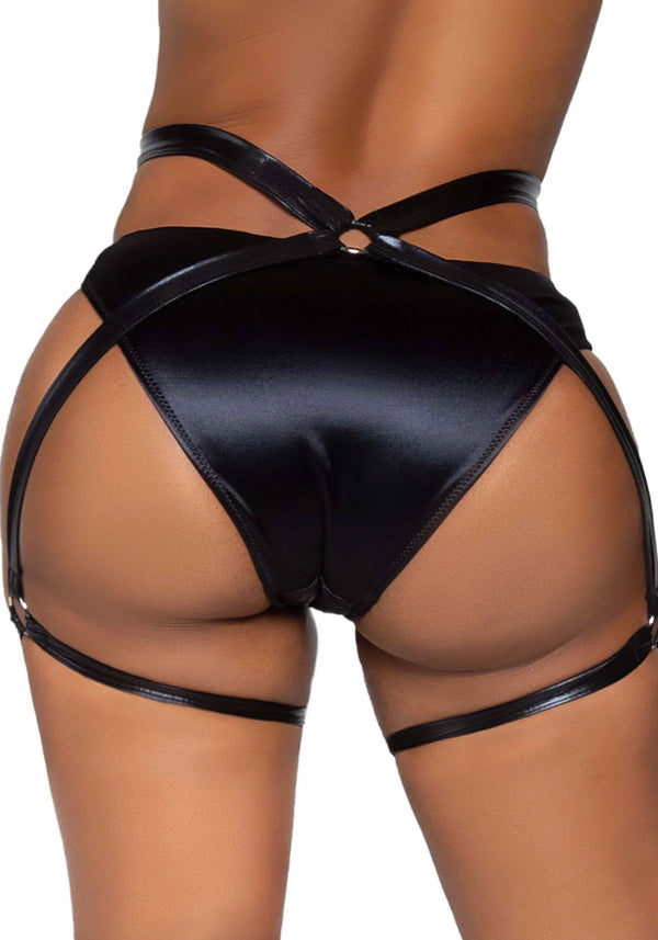 Sexy BDSM Strumpfhalter Set im Wet-Look schwarz | Leg Avenue