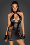 Kurzes Tüll Kleid mit Powerwetlook Einsätzen und Korsagenschnürrung F238 - Schwarz | Noir Handmade_115137.jpg