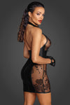 Kurzes Tüll Kleid mit Powerwetlook Einsätzen und Korsagenschnürrung F238 - Schwarz | Noir Handmade_115138.jpg