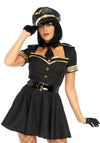 Kostüm - Sexy Pilotin schwarz gold | Leg Avenue