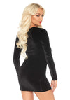 Samt Minikleid langarm schwarz | Leg Avenue