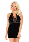 Samt Neckholder Kleid schwarz | Leg Avenue