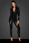 Langer PVC Overall mit Knopfleiste F247 - Schwarz | Noir Handmade_115163.jpg