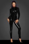 Langer PVC Overall mit Knopfleiste F247 - Schwarz | Noir Handmade_115164.jpg