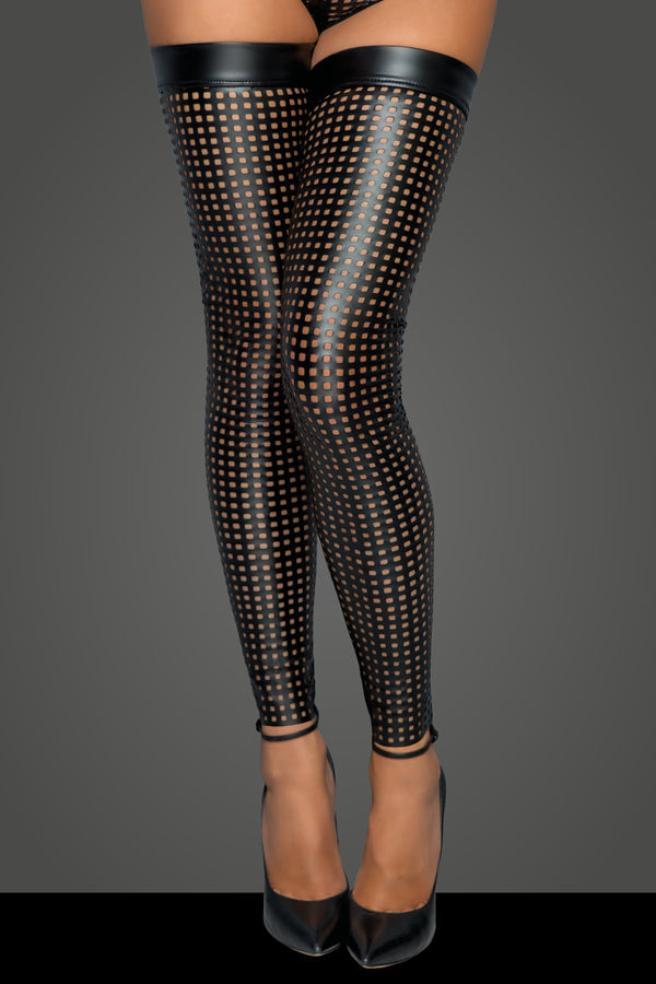 Lasercut Wetlook Strümpfe F236 - Schwarz | Noir Handmade_115072.jpg