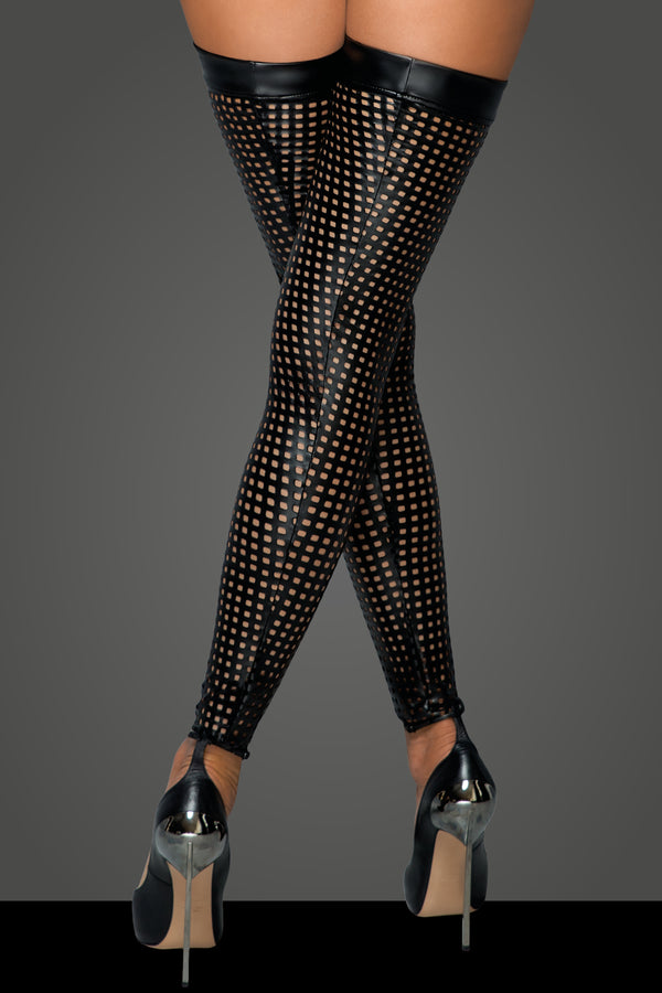 Lasercut Wetlook Strümpfe F236 - Schwarz | Noir Handmade_115073.jpg