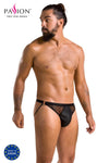 Ouvert-Herren-Slip mit Metallringen, Netz und Kunstleder | Passion Menswear