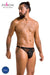 Ouvert-Herren-Slip mit Metallringen, Netz und Kunstleder | Passion Menswear