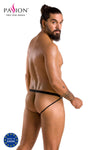 Ouvert-Herren-Slip mit Metallringen, Netz und Kunstleder | Passion Menswear