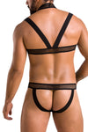 Harness Set mit Netzeinsätzen, Metallring und Gummibändern | Passion Menswear
