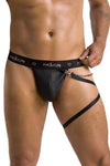 Männer String mit abnehmbarem Beinharness aus Kunstleder | Passion Menswear