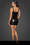 Mini Kleid Powerwetlook und Oberteil aus Spitze (2-Wege Zipper) F254 - Schwarz | Noir Handmade_115184.jpg