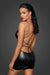 Mini Powerwetlook Kleid mit Schnürrung auf der Rückseite F252 - Schwarz | Noir Handmade_115177.jpg