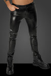 Wetlook Herren Hose mit Schlangen-Struktur und Reißverschluss | Noir Handmade Men