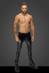 Wetlook Herren Hose mit Schlangen-Struktur und Reißverschluss | Noir Handmade Men