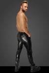 Wetlook Herren Hose mit Schlangen-Struktur und Reißverschluss | Noir Handmade Men