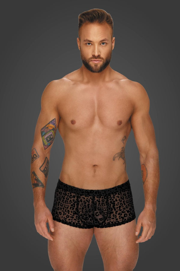 Männer Shorts mit Leoparden Flock Muster | Noir Handmade Men