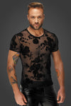 Flower Flock T-Shirt mit hochwertiger Flockstickerei | Noir Handmade Men