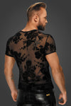 Flower Flock T-Shirt mit hochwertiger Flockstickerei | Noir Handmade Men