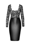 Elegantes Wetlook-Kleid mit Spitzendetails und figurbetontem Schnitt | Noir Handmade