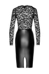 Elegantes Wetlook-Kleid mit Spitzendetails und figurbetontem Schnitt | Noir Handmade