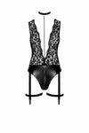 Straps-Body mit Halsband, 2-Wege-Reißverschluss und Kette | Noir Handmade