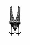 Straps-Body mit Halsband, 2-Wege-Reißverschluss und Kette | Noir Handmade