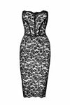 Elegantes Midikleid mit Rückenschnürung und Stäbchenstützung | Noir Handmade