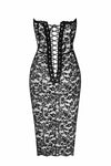 Elegantes Midikleid mit Rückenschnürung und Stäbchenstützung | Noir Handmade