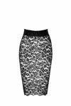 Eleganter Spitzenrock mit Schnürung und Wetlook-Bund | Noir Handmade