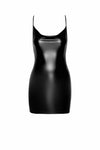 Wetlook Minikleid mit abnehmbarer Kette und Hakenverschluss | Noir Handmade