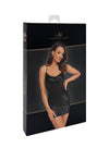 Wetlook Minikleid mit abnehmbarer Kette und Hakenverschluss | Noir Handmade